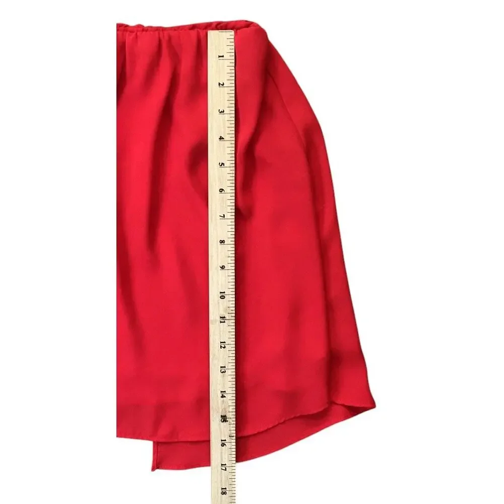 NWT Krisa Chiffon Layered Red Mini Skirt Small